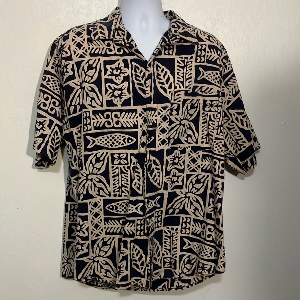 Back East basic block print 100% cotton lightweight men’s shirt XL